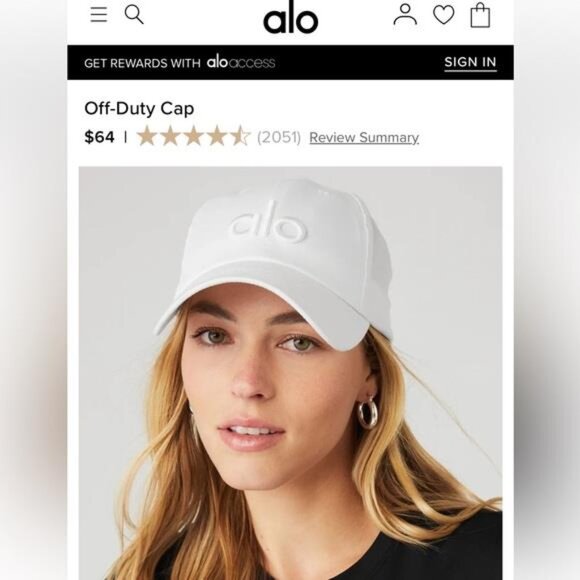 ALO OFF DUTY CAP WHITE EMBROIDERY LOGO & BRAND NEW main image 3